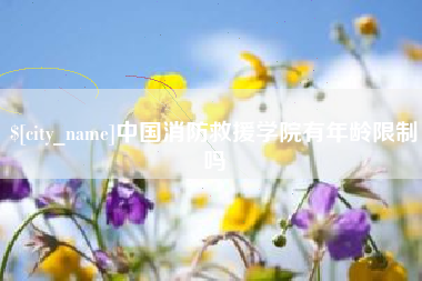 顺德中国消防救援学院有年龄限制吗