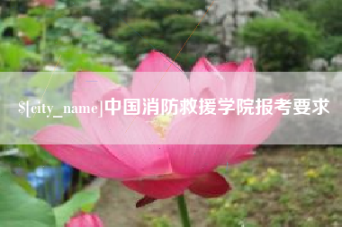 顺德中国消防救援学院报考要求