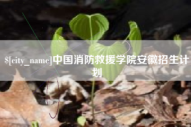 顺德中国消防救援学院安徽招生计划