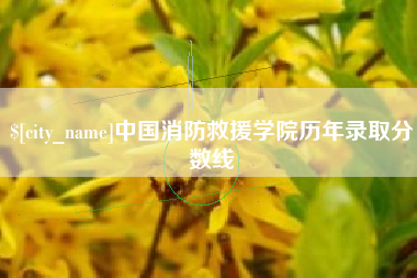 顺德中国消防救援学院历年录取分数线