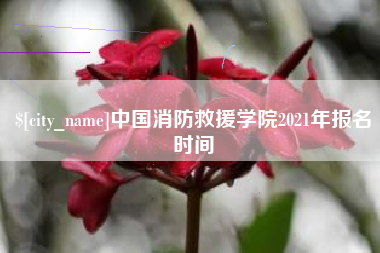 顺德中国消防救援学院2021年报名时间
