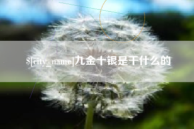 顺德九金十银是干什么的