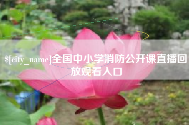 顺德全国中小学消防公开课直播回放观看入口