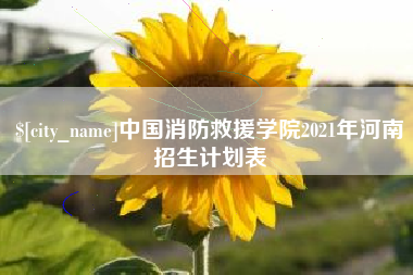 顺德中国消防救援学院2021年河南招生计划表