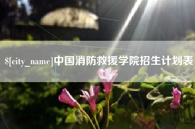 顺德中国消防救援学院招生计划表