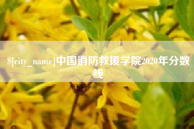 顺德中国消防救援学院2020年分数线